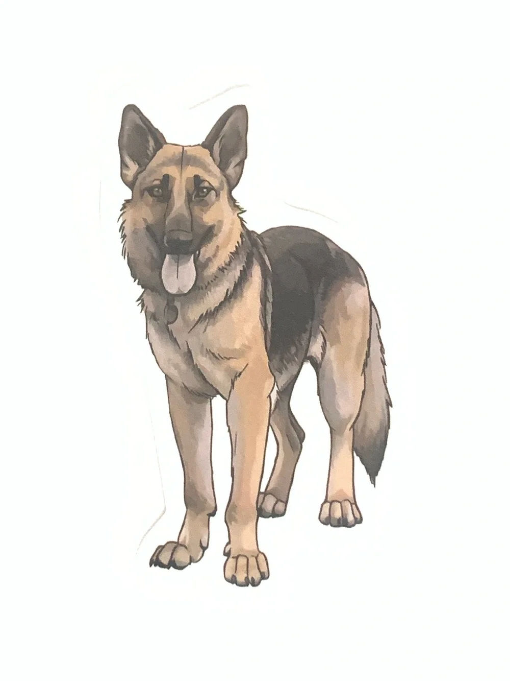 German Shepherd Dog Sticker - Brown & Black